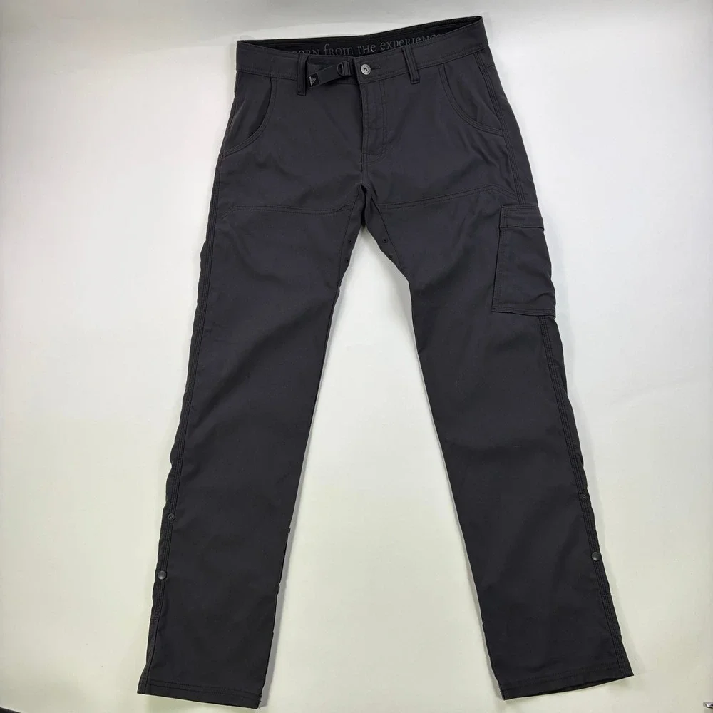 Prana Zion Straight Fit Pants Mens 31x32 Charcoal Gray Cargo Hiking Outdoor
